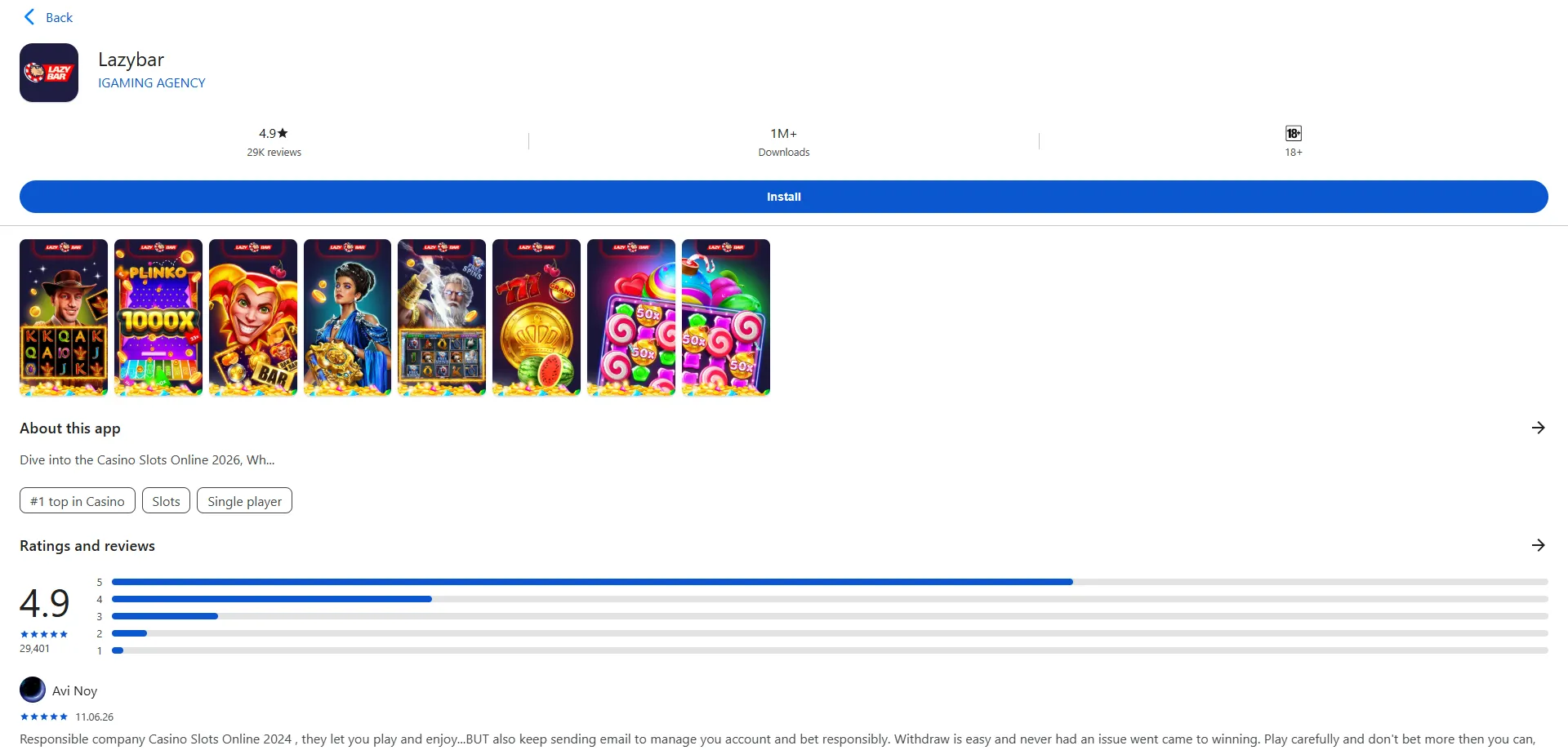 Lazybar Casino app mobile — gioca su smartphone e tablet ovunque